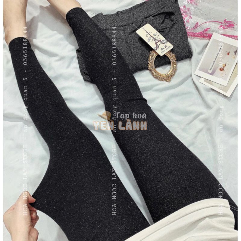 [GIÁ SỐC TRONG VÒNG 7 ngày]Quần legging kim tuyến có túi bling siêu co dãn ôm cơ thể( cạp thấp)