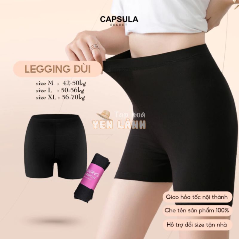 Quần legging lửng ngố, Quần đùi nữ thể thao thun co giãn 4 chiều