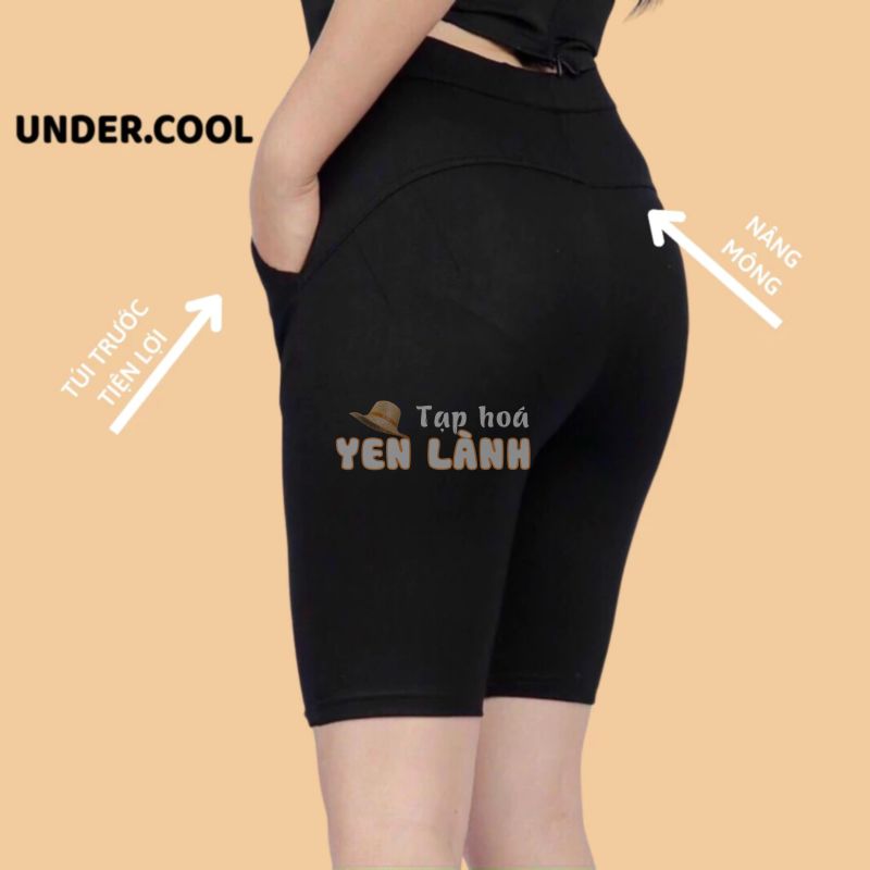 Quần legging ngố lửng đùi nữ UNDERCOOL Tôn Dáng bigsize ôm bó trên gối dãn tốt cạp cao mặc nhà dáng ôm bó tập gym yoga