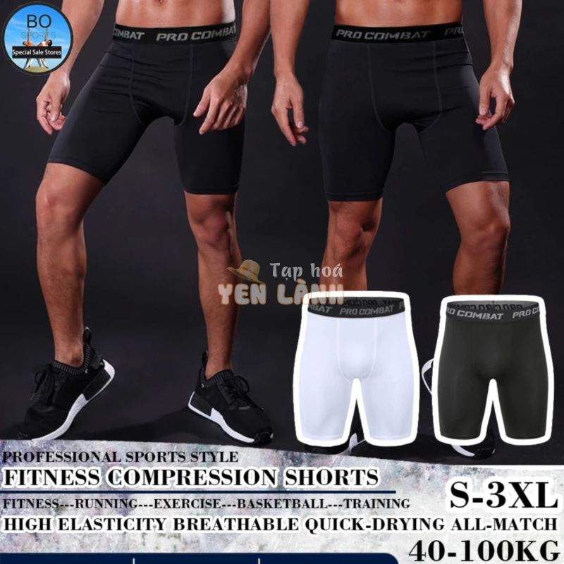 【BOSPORT】 Quần Short Legging Ngắn Tập Gym / Thể Thao Thấm Hút Mồ Hôi Nhanh Khô Cho Nam