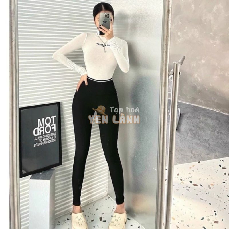 Quần Legging Gen Bụng Cạp Nhũ,quần legging nữ cạp cao chất umi mềm mịn ko xù lông