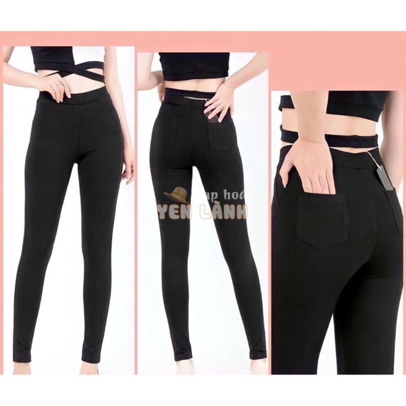 Quần legging_quần legging nữ cạp chun bản to chất cotton co giãn siêu tốt