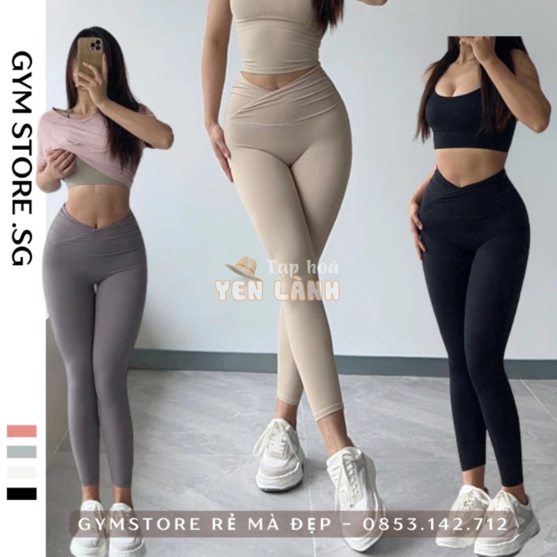 Quần Legging Lulu Cạp Nhún Sexy Nâng Mông Thể Thao Nữ Tập Gym Siêu Co Giãn Thoáng Mát   821