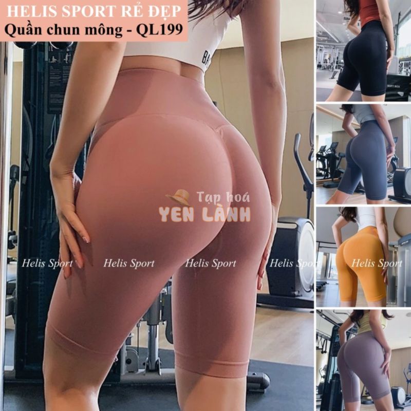 Quần biker short legging đùi chun mông sexy ❤️FREESHIP❤️ tập gym yoga thun dệt gen bụng co giãn 4 chiều   199