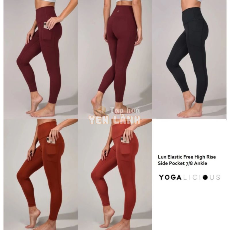 Quần legging tập gym yoga 7/8 Yogalicious túi hông lưng siêu cao dòng lux 2020 (CÓ BIGSIZE)