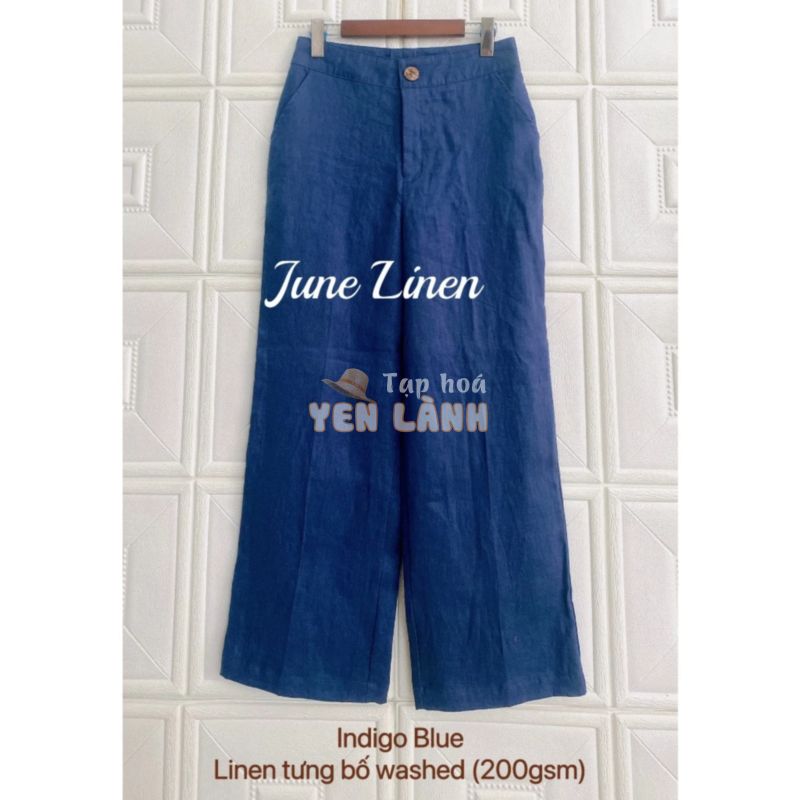 [JUNE LINEN] QD04 Quần tây ống suông LINEN TƯNG BỐ Washed (200GSM). Vải chính phẩm. QD04