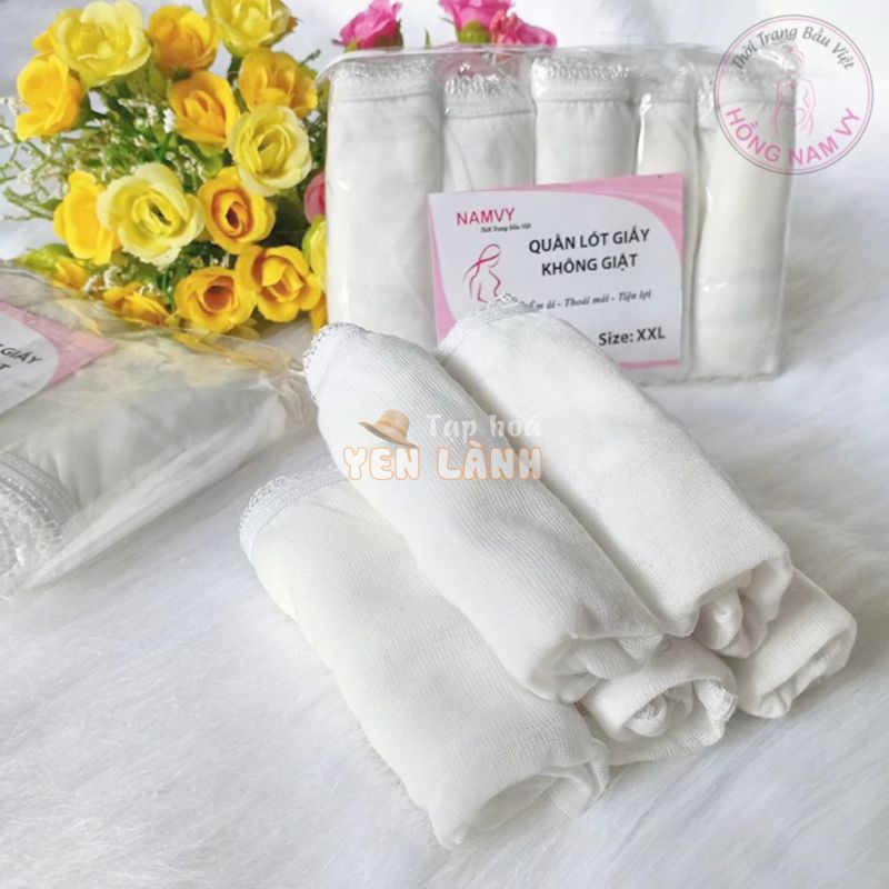 Set 5 Quần Lót Giấy Nữ HỒNG NAM VY vải cotton dùng 1 lần mềm mát