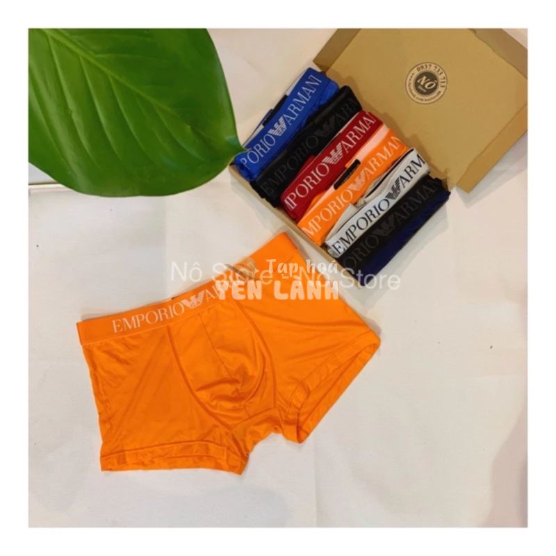 Boxer sịp đùi quần lót nam vải cotton thun lạnh sexy Armani Nô Store( che tên sản phẩm)