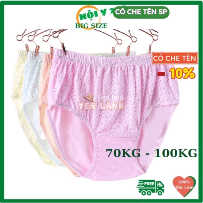 Quần lót bà già cạp cao QBGS quần lót nữ big size FROM TO mỏng mát cho người béo mập người già 60kg 70kg 80kg 90kg