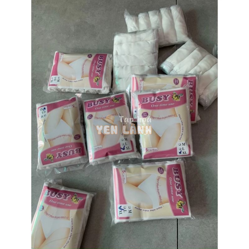 5 quần lót tiện lợi cotton (du lịch , mang thai , dùng khi sanh)( không bị rút nhỏ khi đổ mồ hôi . hoăc rách )