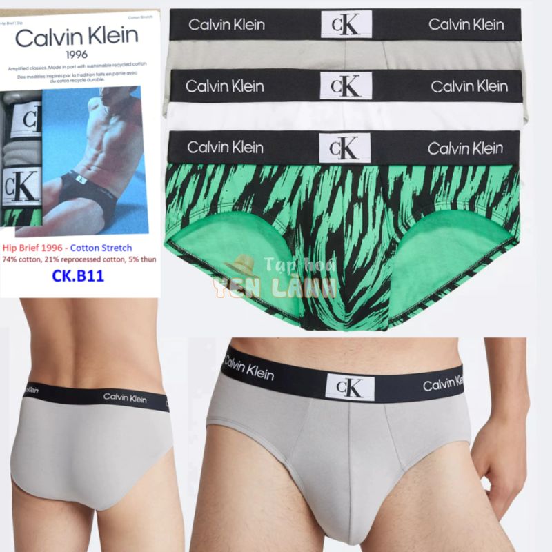 Chính hãng Mỹ – CK.B11..M,L- Quần lót nam CK Calvin Klein 1996 Cotton Stretch Hip Brief tam giác