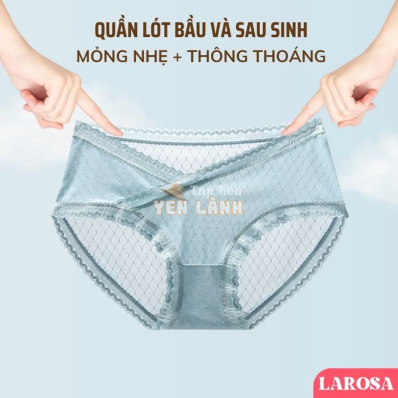 3 Quần Lót Bầu Larosa Mẫu Mới Mùa Hè 2024 Cạp Chéo Chữ V Chất Cotton Mềm Mại Không Gây Nóng Bí Kháng Khuẩn Bigsize LA22Q