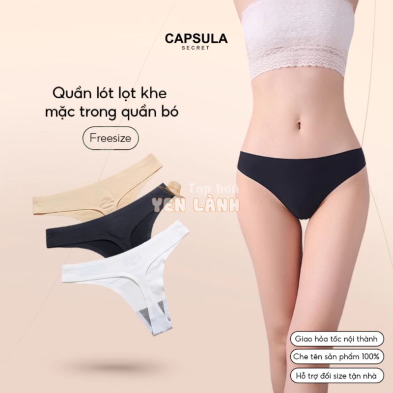 Quần lót lọt khe đúc su không viền cạp ép co giãn lót cotton kháng khuẩn dáng sexy gợi cảm