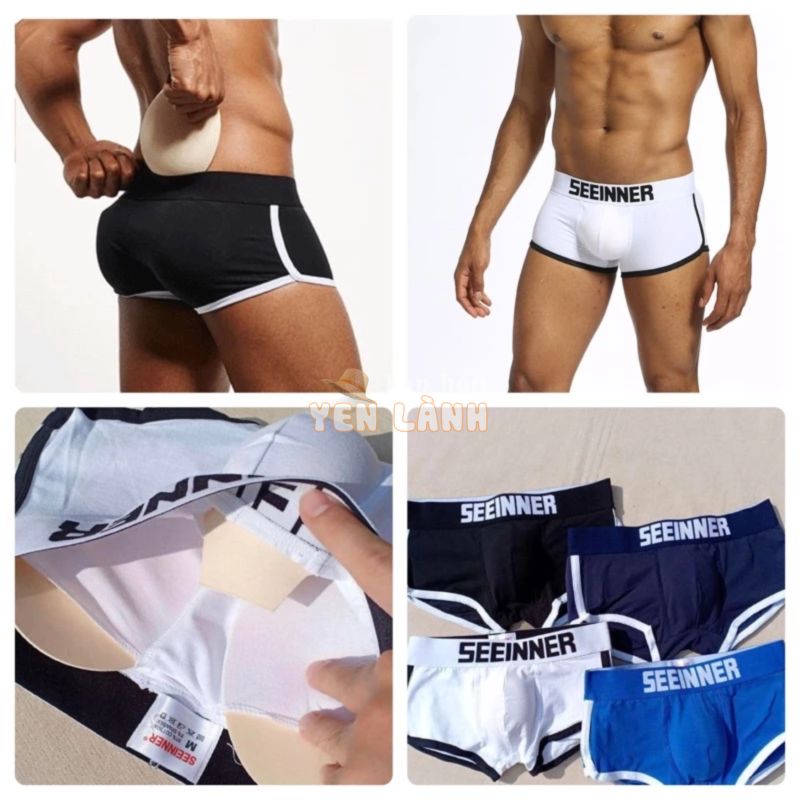 Quần độn mông nam 2in1 sịp độn mông và cu – hàng chính hãng SEEINNER nhập khẩu – Sịp lót đùi boxer độn mông và ciu QDMS4