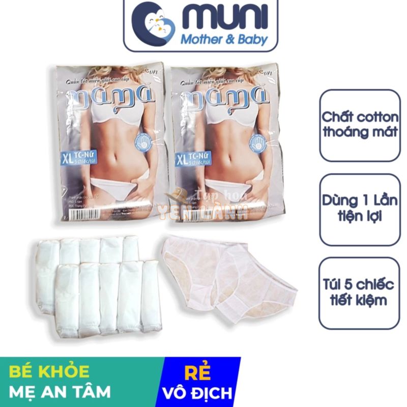 Set 5 Chiếc Quần Lót Giấy Cotton Tiện Lợi Cho Mẹ Sau Sinh