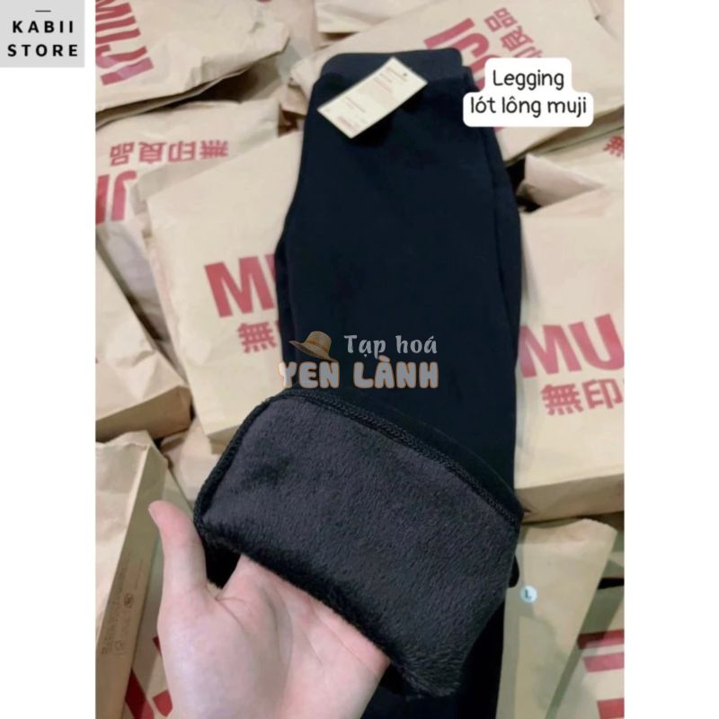 Quần legging cạp cao lót lông MUJI của Nhật, full túi giấy, quần chất siêu dày đanh size từ S-XL (kèm ảnh thật sản phẩm)