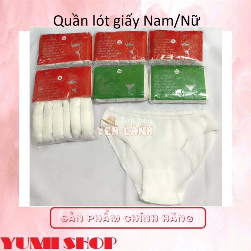 Combo 5 Quần lót giấy nam/nữ mặt cotton mặc 1 lần.