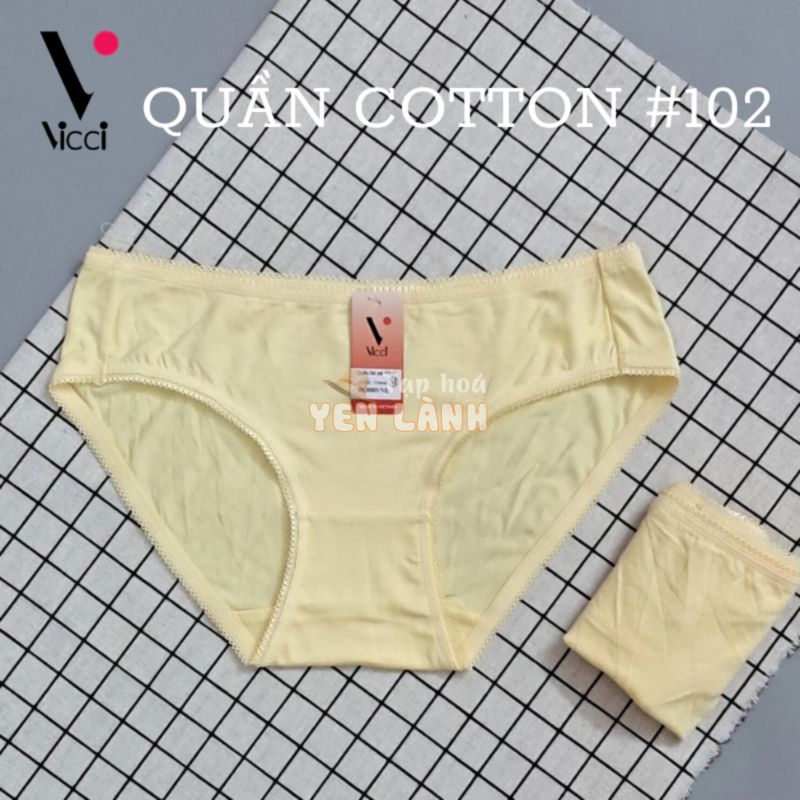 Quần lót nữ cotton cao cấp Vicci 102 mềm mại, êm ái, kháng khuẩn khử mùi màu Vàng