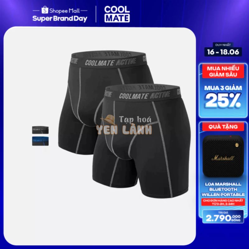 [18-19.6 Mua 3 giảm 25%]Combo 02 Quần lót nam thể thao Boxer Briefs Ex-Dry Microfiber – Thương hiệu Coolmate