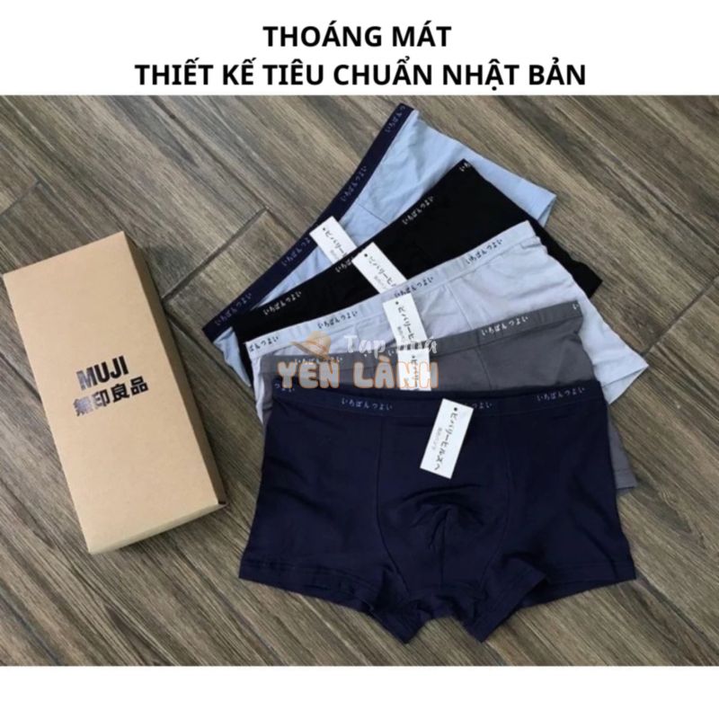 [RẺ VÔ ĐỊCH] Quần lót Nam Đùi MUJI Chất Thun Cotton, Quần sịp nam Đùi kháng khuẩn Xuất Nhật