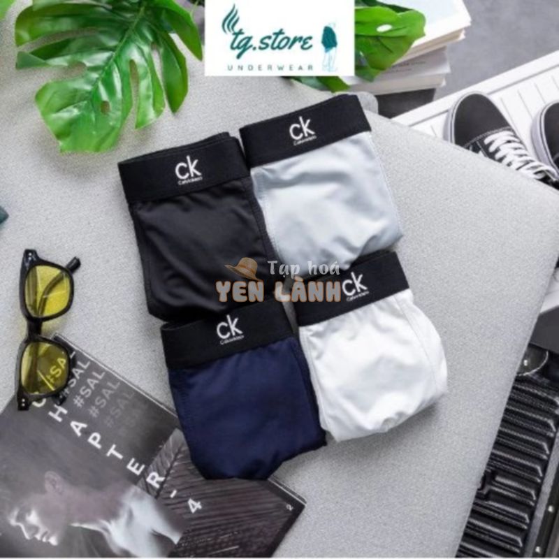 Sịp Nam Boxer Combo 4 Cái hàng Cao Cấp Chuẩn Xuất Khẩu CK-ck, Quần Lót Nam Boxer Thun Lạnh Co Dãn 4 Chiều.