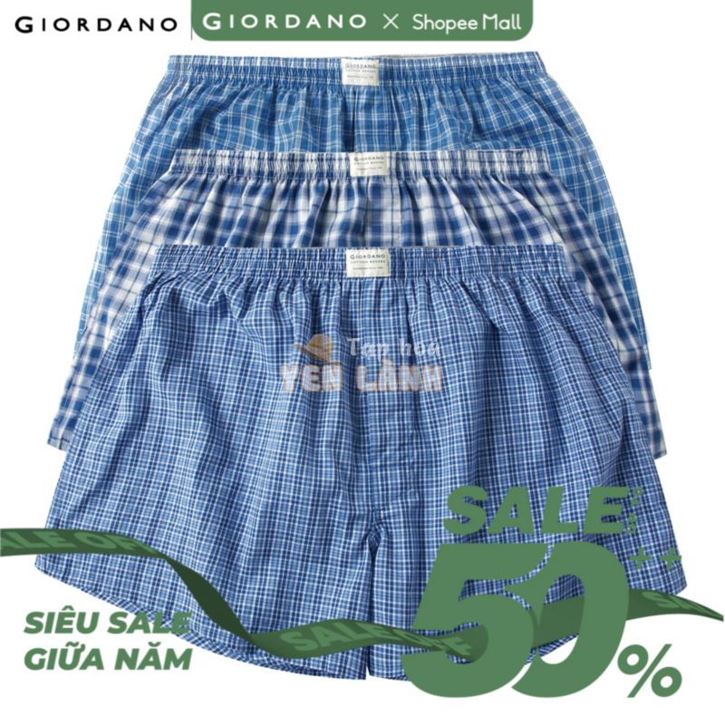 [Special Deal] Bộ 3 Quần Lót Ngủ Nam Giordano Men’s Cotton Boxers 01179139