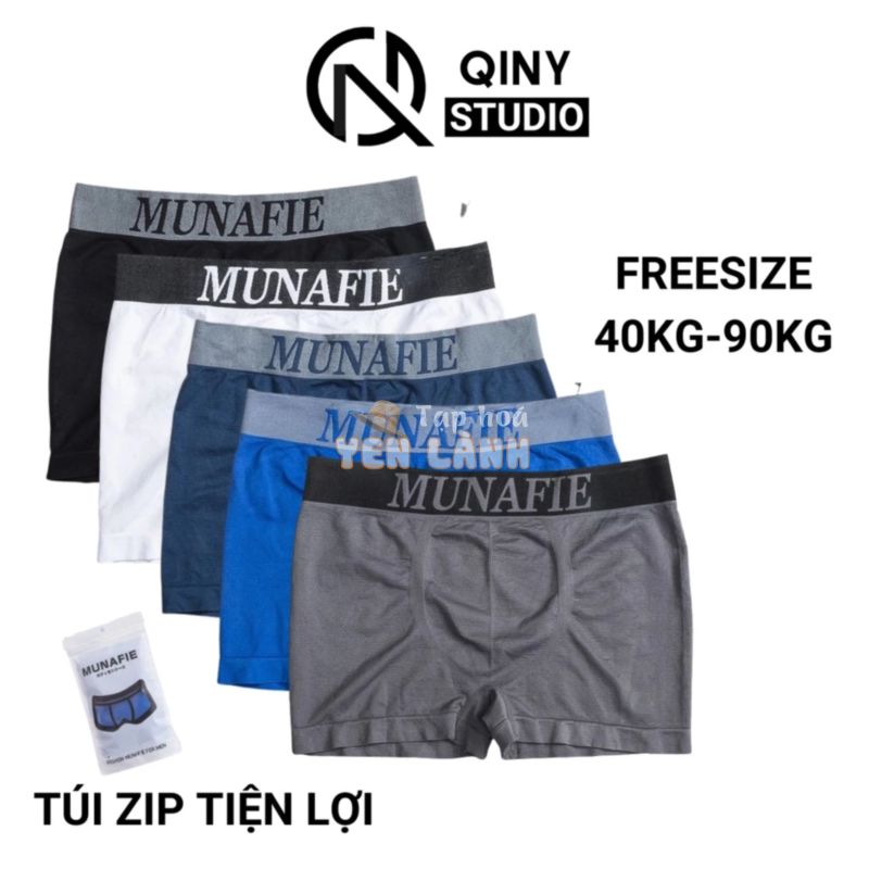 Quần lót nam boxer MUNAFIE quần sịp đùi nam, tam giác chất liệu mềm mịn co giãn 4 chiều Qiny Studio