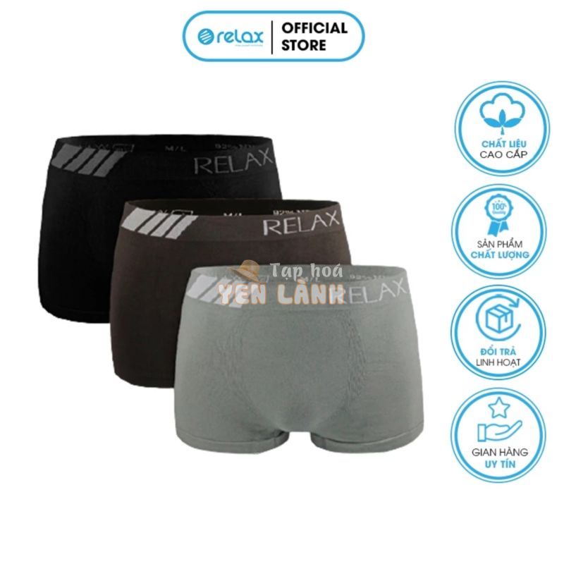 Quần lót nam boxer, RLTK014, RELAX, thoáng mát mềm mại cao cấp, co giãn tốt, ôm gọn