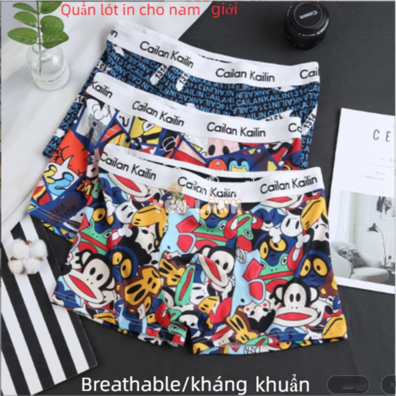 Quần lót in nam cotton lỏng lẻo sinh viên cá tính quần short