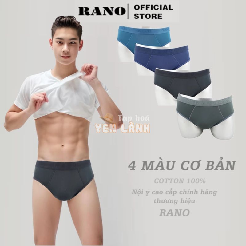 Quần lót nam tam giác cotton thun lạnh cao cấp cạp lưng nhỏ RANO thoáng khí trơn body kháng khuẩn xuất khẩu nhật