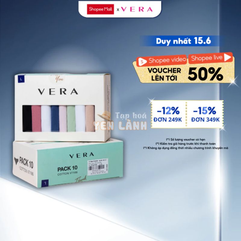 Combo 10 Quần Lót Nữ VERA Cotton – 7166 [Giao màu ngẫu nhiên]