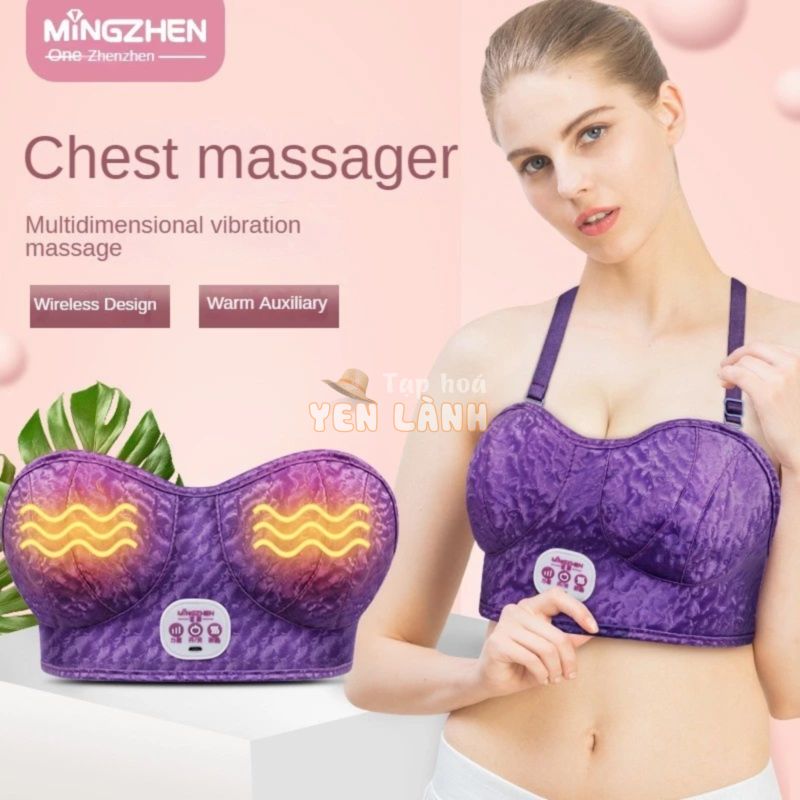 Rung Bra Plump Nóng Nén Máy Mát Xa Ngực Điện Trà Rung Quần Lót Tăng Massage Vú Không Dây