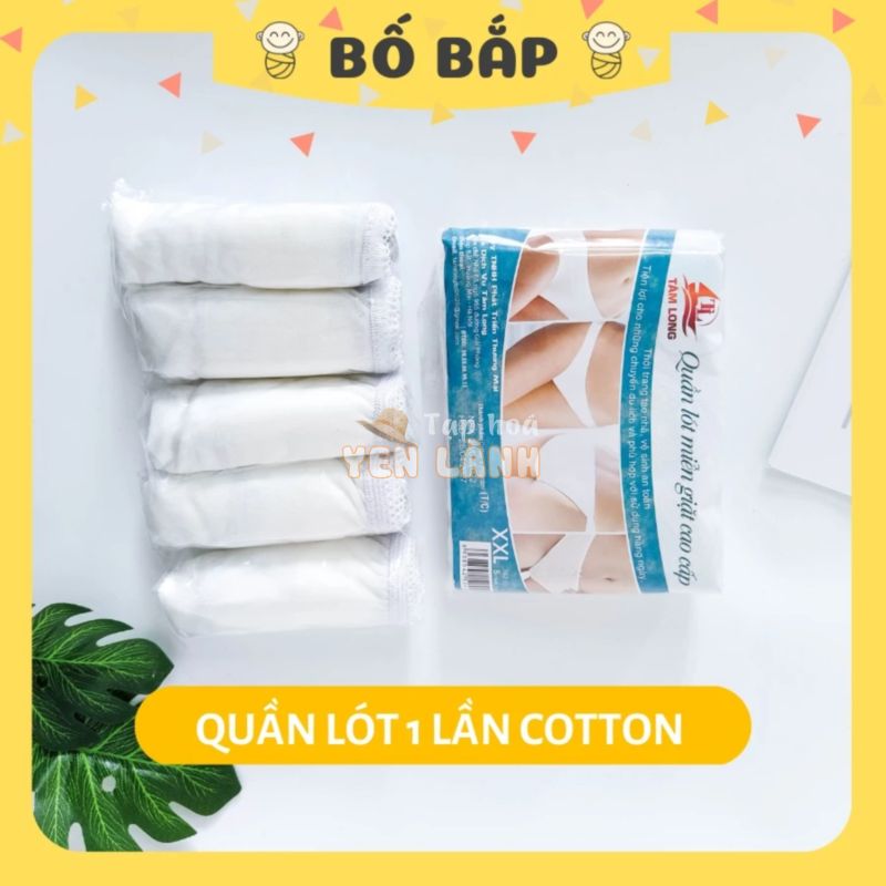 Quần Lót Giấy COTTON Sử Dụng 1 Lần, 1 Set 5 Quần Cho Mẹ Bầu Sau Sinh Hoặc Đi Du Lịch Dã Ngoại