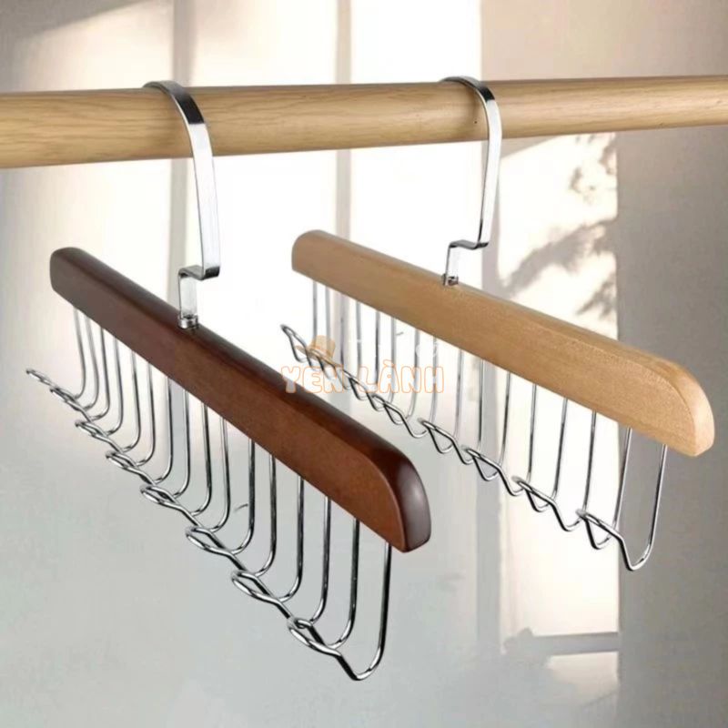 Móc gỗ treo quần áo,tất vớ, đồ lót 8 chấu siêu bền đa năng tiện lợi 28×18.5cm