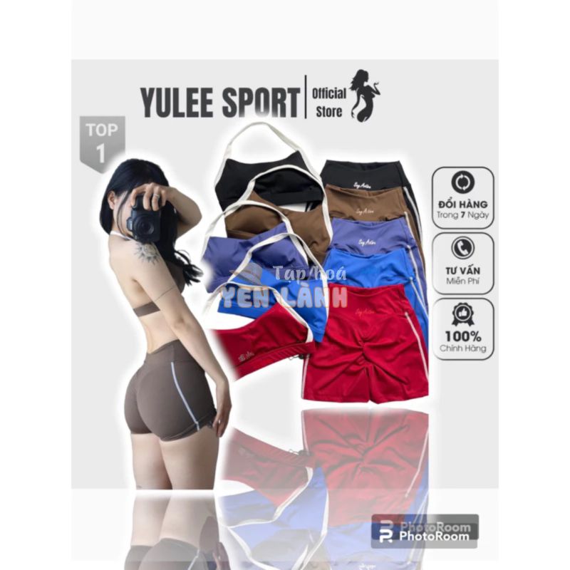 [SEY TWO TONE] Bộ đồ tập gym tập yoga thể thao cho nữ phối màu dáng bra hở lưng quần ngắn chun mông 5 màu Yulee Sport.