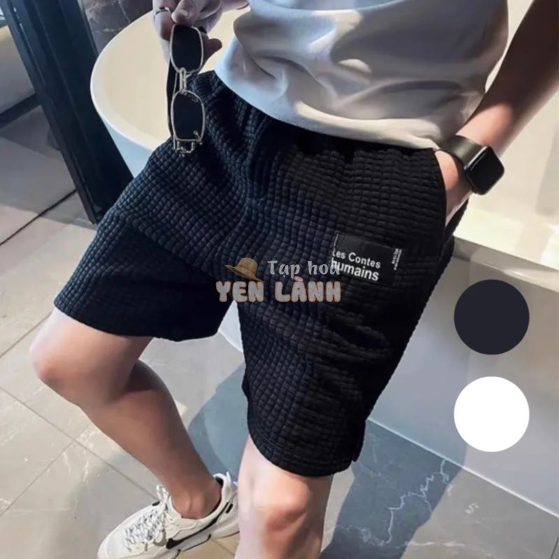 Quần short đùi nam nữ, quần ngố mặc ở nhà, đi biển unisex chất xốp thoáng mái basic đen trắng