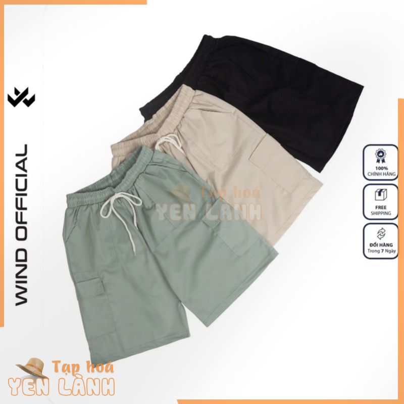 Quần short ngố kaki túi hộp Wind unisex Trơn sort nam nữ phong cách ulzzang