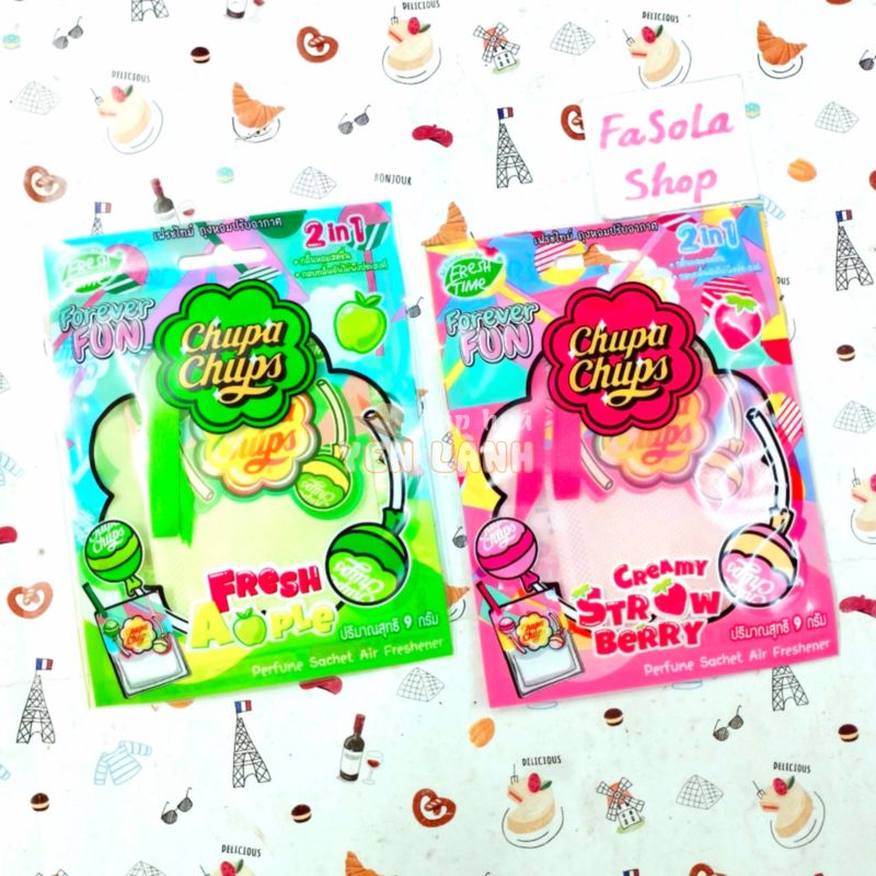 Túi thơm CHUPA CHUPS 9g Thái Lan hương kẹo trái cây dâu táo phòng ngủ quần áo WC toilet hoa quả thailand air freshener