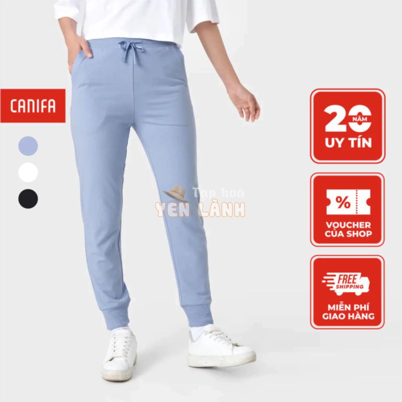 Quần nỉ nữ CANIFA dáng jogger basic cạp chun bo gấu ML23 6BP23W004