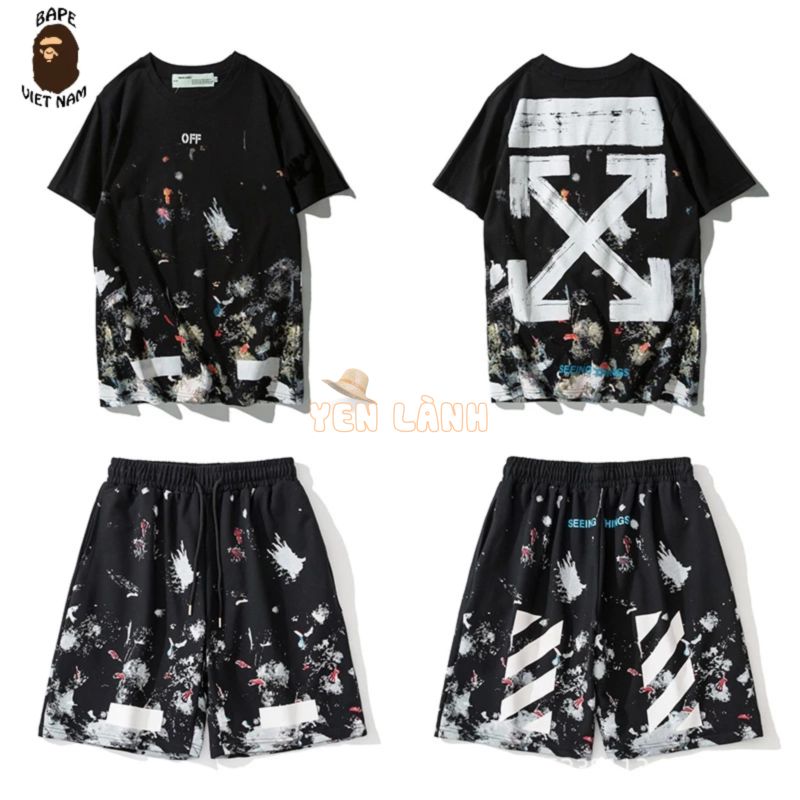 [Best Quality] Set bộ Off White Galaxy, Quần Áo Off White Galaxy SS2022, bộ OW chất liệu Cotton, màu đen, 5 mẫu BapeVN