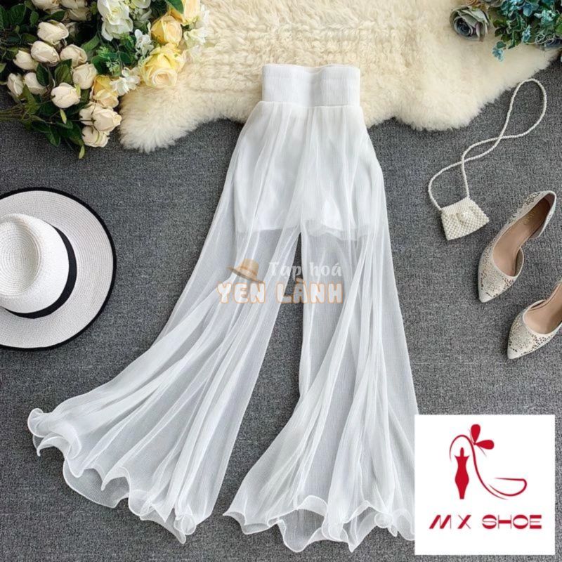 M & X [Clearance] Quần Đuôi Cá Ống Loe Xếp Ly Lưng Thun Phong Cách Phương Tây Thời Trang Mùa Hè Mới Dành Cho Nữ