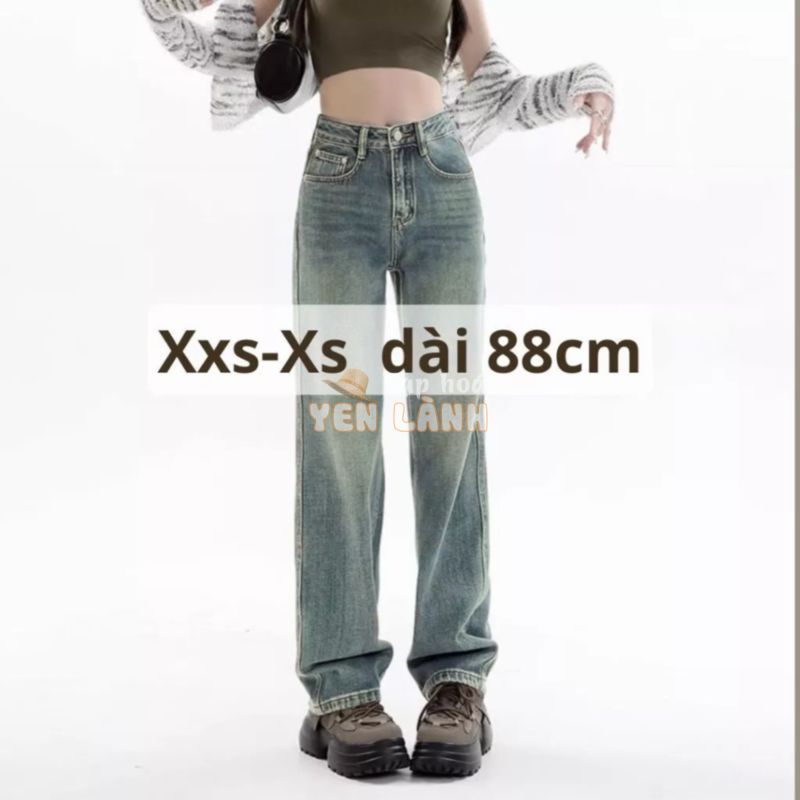 Quần jean ống suông size XXS/Xs dài 88cm, dành cho người thấp. Quần jean size nhỏ cho 1m40-1m50