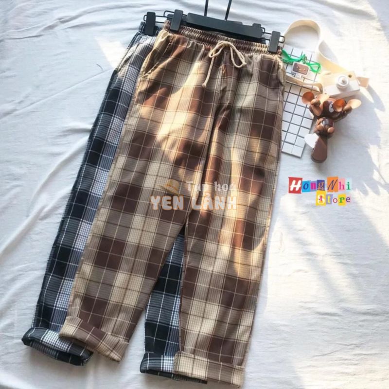 Quần Baggy Sọc Caro Plaid Pants Lưng Thun Dáng Rộng Nam Nữ Unisex Oversize Ulzzang – MM