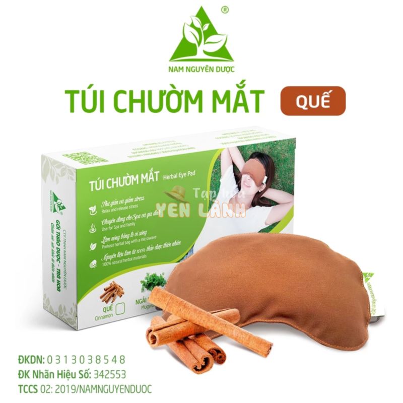 Combo 02 Túi Chườm Mắt Thảo Dược QUẾ (Có Hộp) NAM NGUYÊN DƯỢC, Thư giản, giảm thâm quần mắt