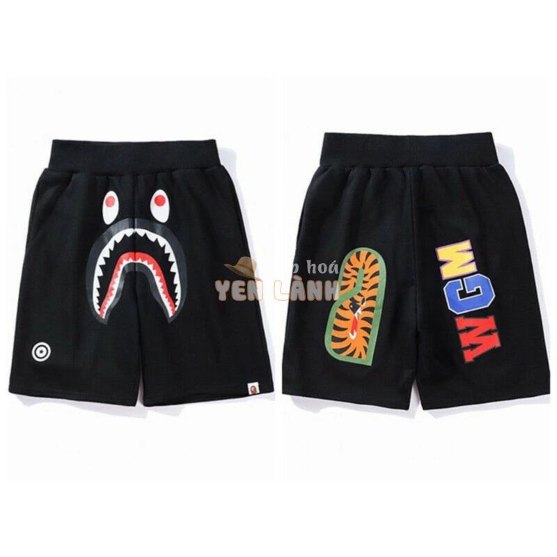 BAPE A Bathing Ape Quần Short In Hình Cá Mập Đen Cá Tính Cho Nam Và Nữ