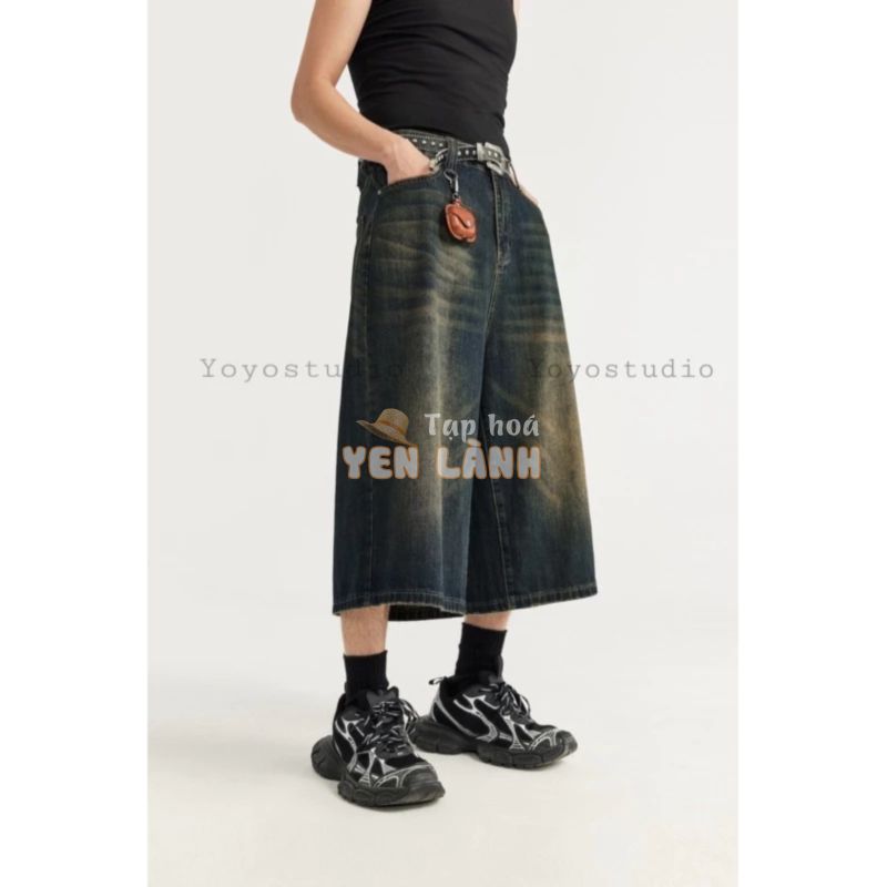 BAGGY SHORT – QUẦN SHORT JEANS DÀI QUA GỐI 1080