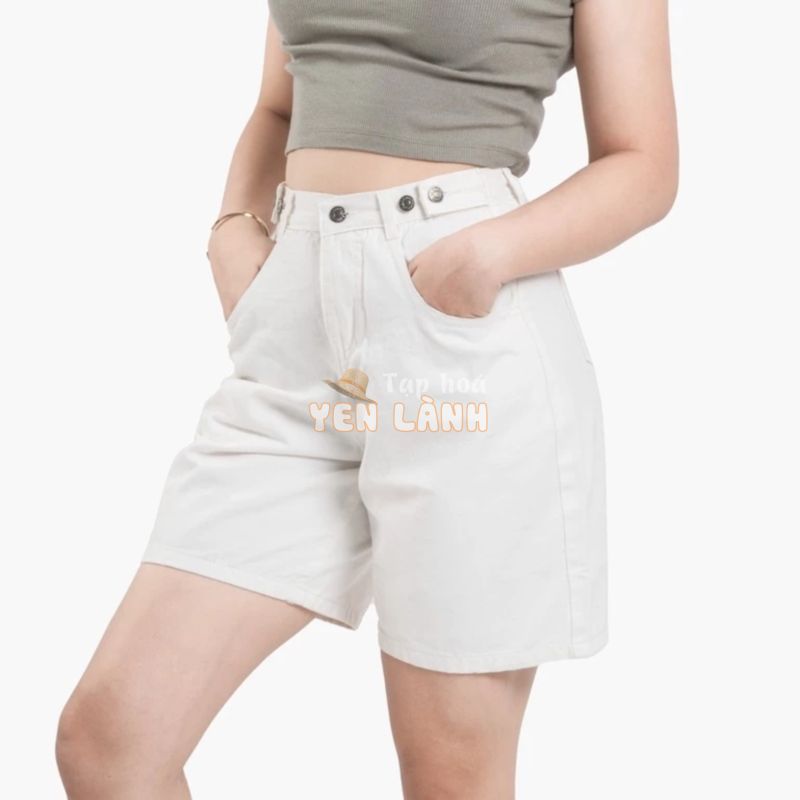 Quần short jean lưng thun đai chỉnh eo, quần bò nữ cạp chun có Bigsize 70kg (S1113)