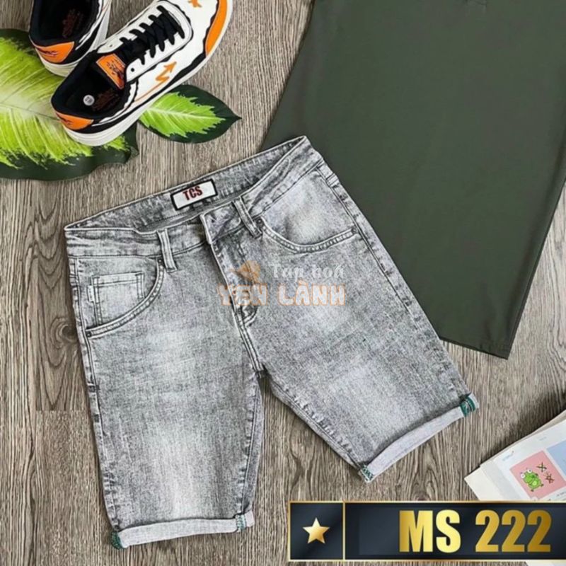 quần short jean nam ngắn đen xám rách thêu logo ông địa đẹp mẫu mới hot,chất jean co giãn giá tốt KAYSTORE