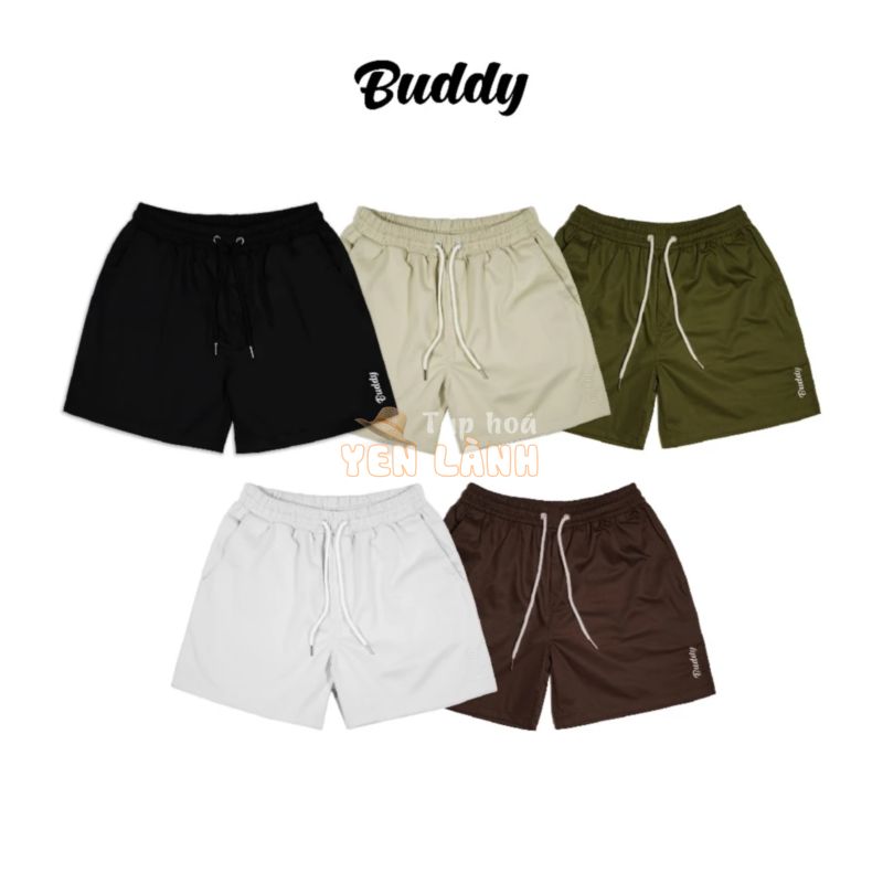 [BUDDY] Quần short nam nữ vải kaki form trên gối ống rộng Hàn Quốc – KAKI SHORTS