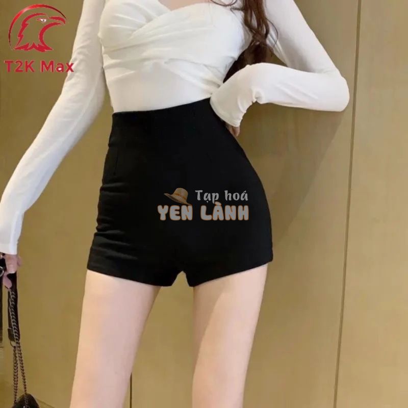 Quần short đùi nữ dance cạp cao lưng cao co dãn 4 chiều – Quần đùi cạp khoá tôn dáng cho nữ – T2K Max